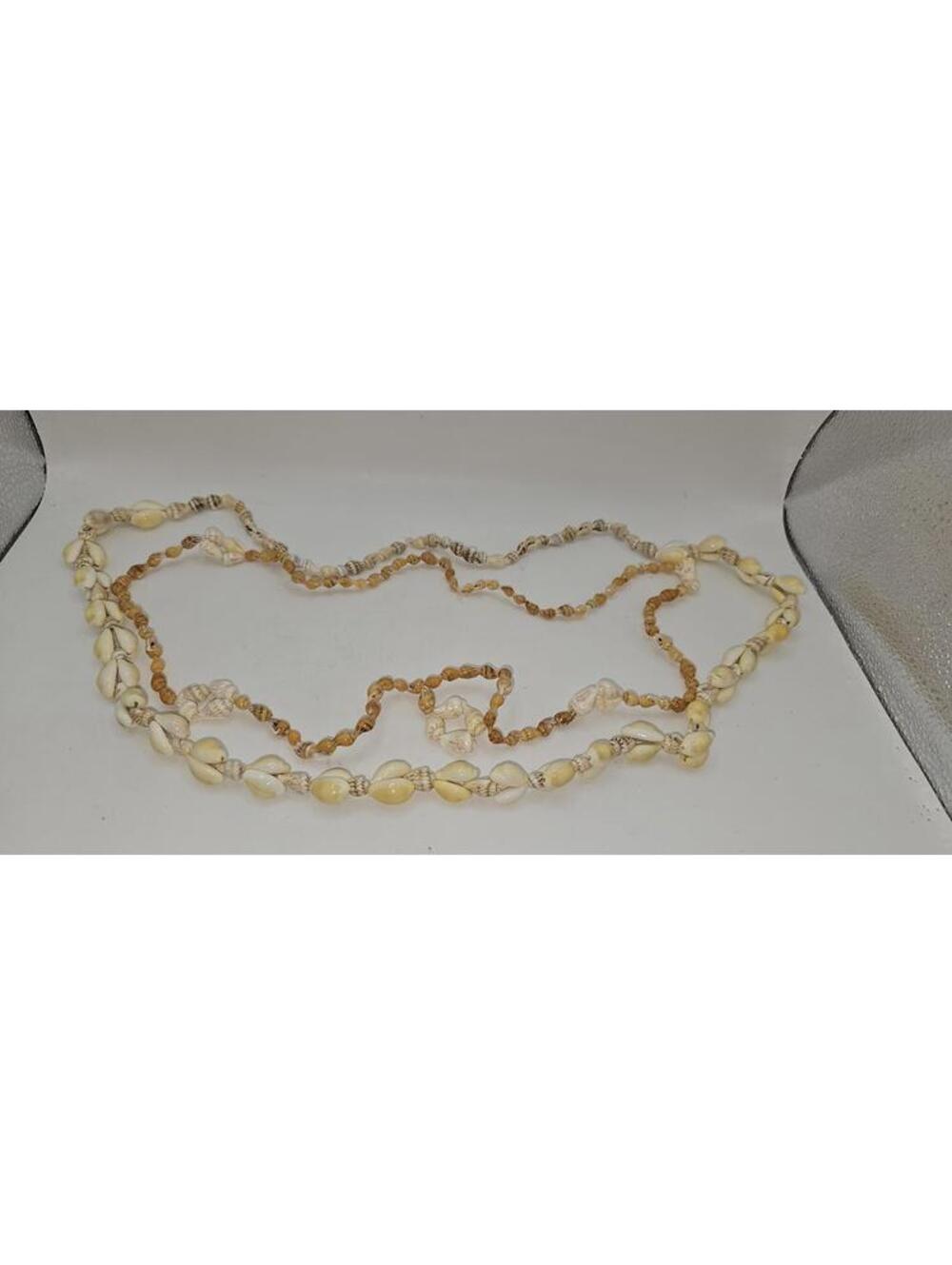 2pc Boho Coastal Shell Necklace Set - Long 30 & 35 inch - Natural Beach Jewelry